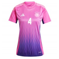 Camiseta Alemania Jonathan Tah #4 Visitante Equipación para mujer Eurocopa 2024 manga corta